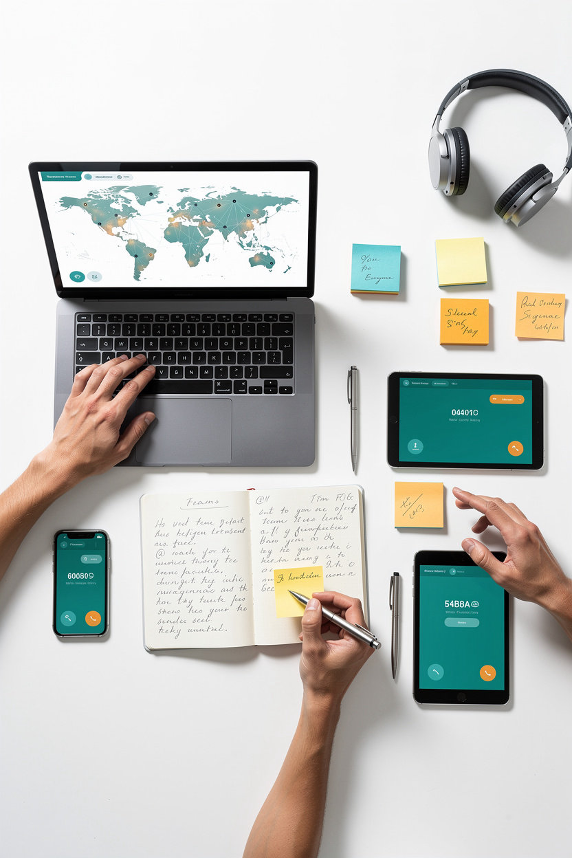 RexyFiles global team management: diverse remote team collaborating across time zones and continents